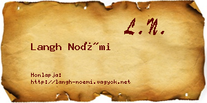 Langh Noémi névjegykártya